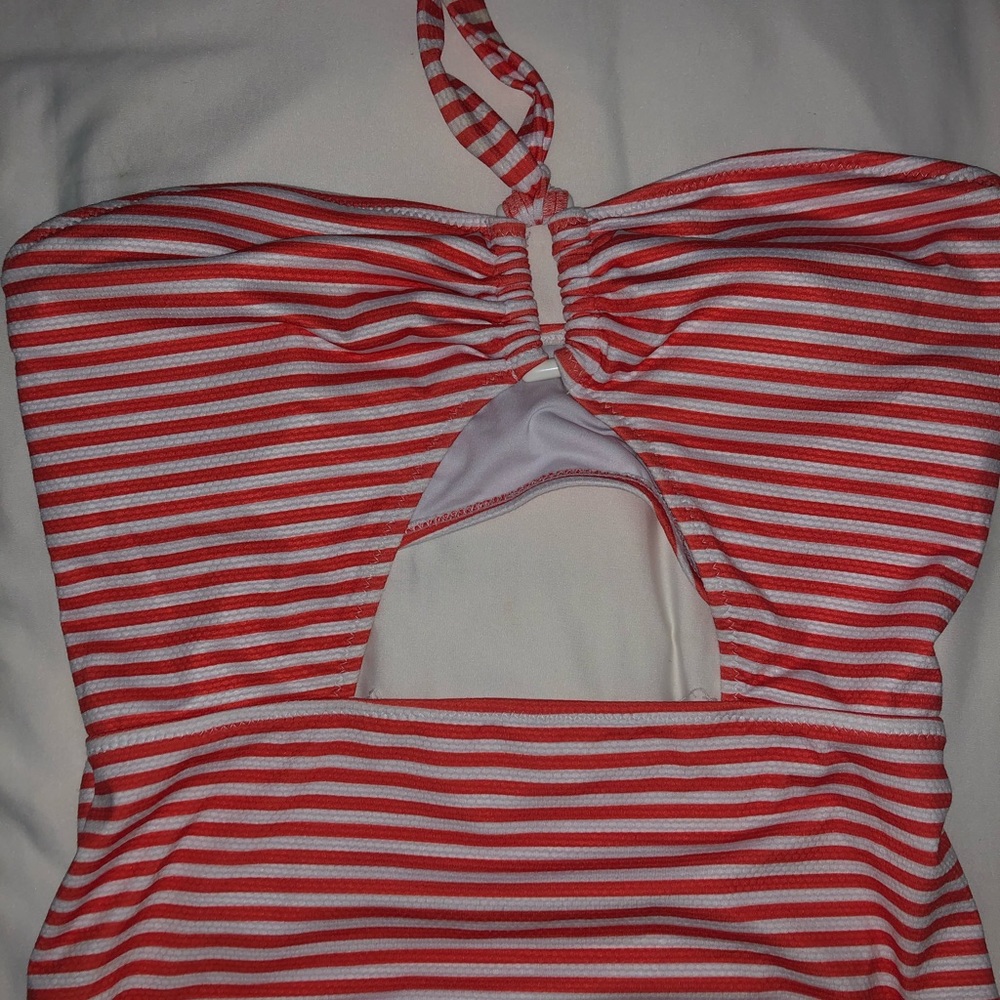 Cupshe red and white stripe one piece
